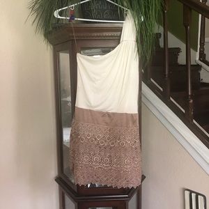 🐊Pink Owl One shoulder dress